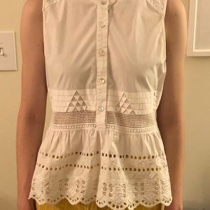Eyelet white SUNO shirt size 10.
